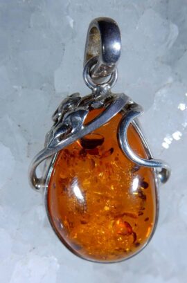 sterling silver amber pendant