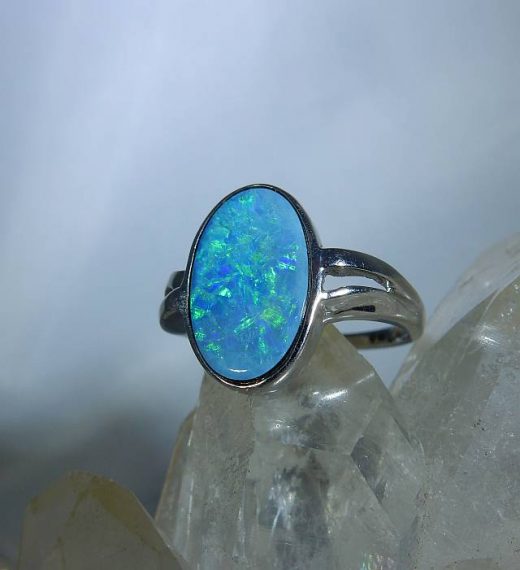Australian Opal Ring, Doublet - Heaven & Nature Store