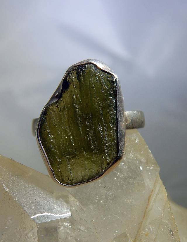 Amazing Moldavite Raw Rough .925 Silver Plated Handmade Ring Use For Lovely Movements & Any Special Occasions With Free Shipping.