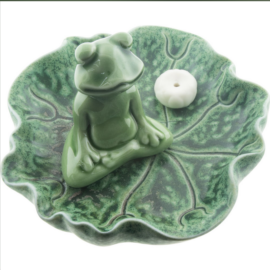 Ceramic Meditating Frog Incense Holder